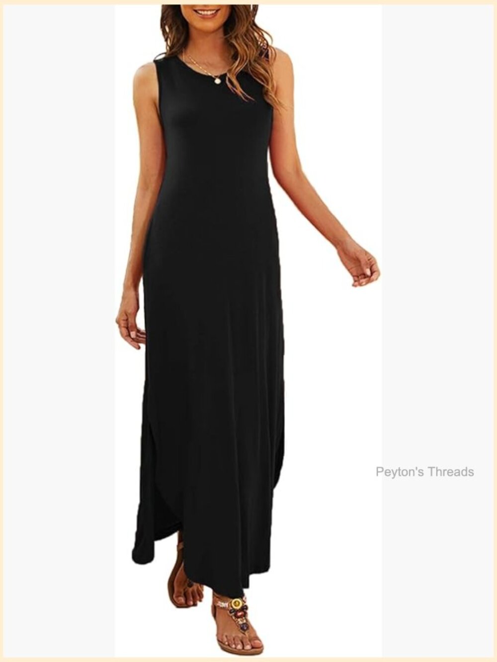 Sleeveless Split Maxi Dress With Pockets For Summer